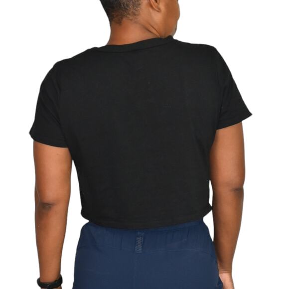 7 Day Wknd Boobs Crop Top Black Boobies Graphic Tee Cropped Cotton Shirt Small - Picture 2 of 13